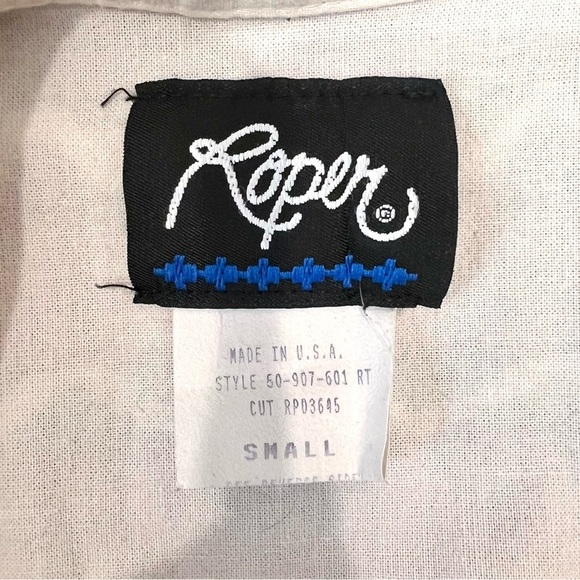 Vintage Y2K 90’s Roper Western Boho Terracotta Aztec Bolero Button Up Top - Picture 8 of 8